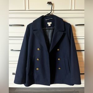 J. Crew Navy Peacoat 6P NWOT